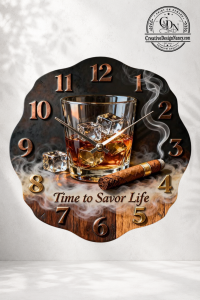 Whiskey Cigar Wall Clock 4 Whiskey Cigar Wall Clock