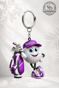 Golf Ball Keychain 3 Golf Ball Keychain