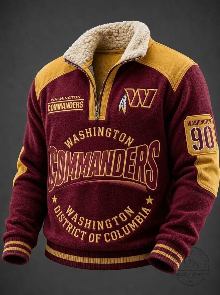 Washington Commanders District of Columbia Sherpa Lined Quarter Zip Sweatshirt 10 Washington Commanders District of Columbia Sherpa Lined Quarter Zip Sweatshirt