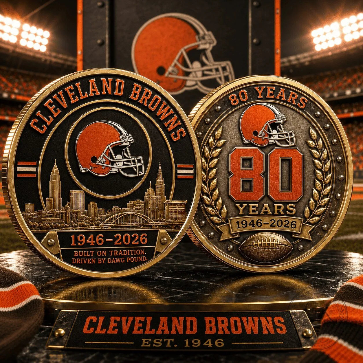 Cleveland Browns 80th Anniversary Commemorative Football Team Coin