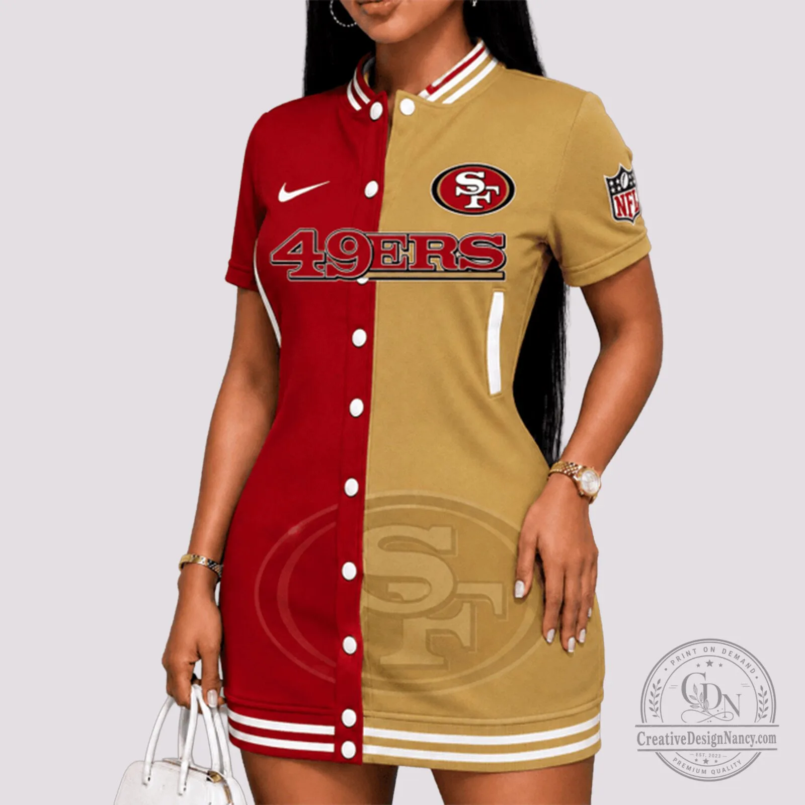 San Francisco 49ers NFL Women's Varsity Jacket Dress