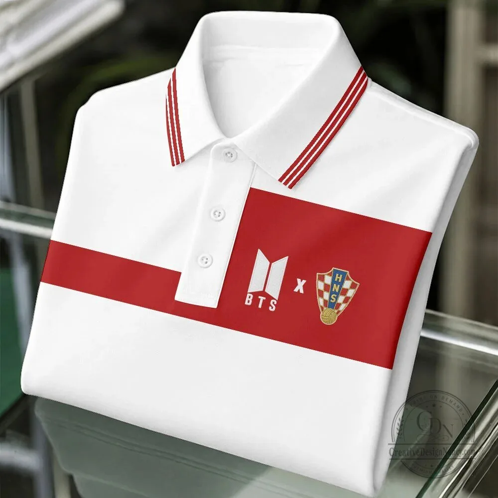 Croatia National Football Team and BTS K-Pop Band Collaboration Polo Shirt