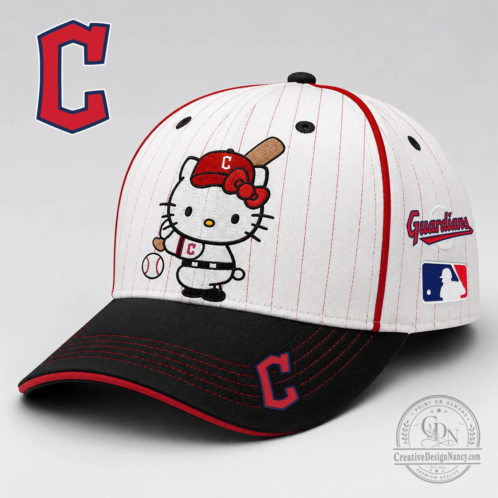 Hello Kitty Baseball Hat for Cleveland Guardians Fans