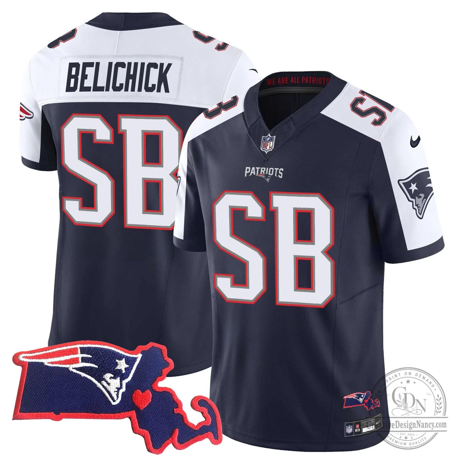 Bill Belichick New England Patriots Super Bowl Champions Football Jersey