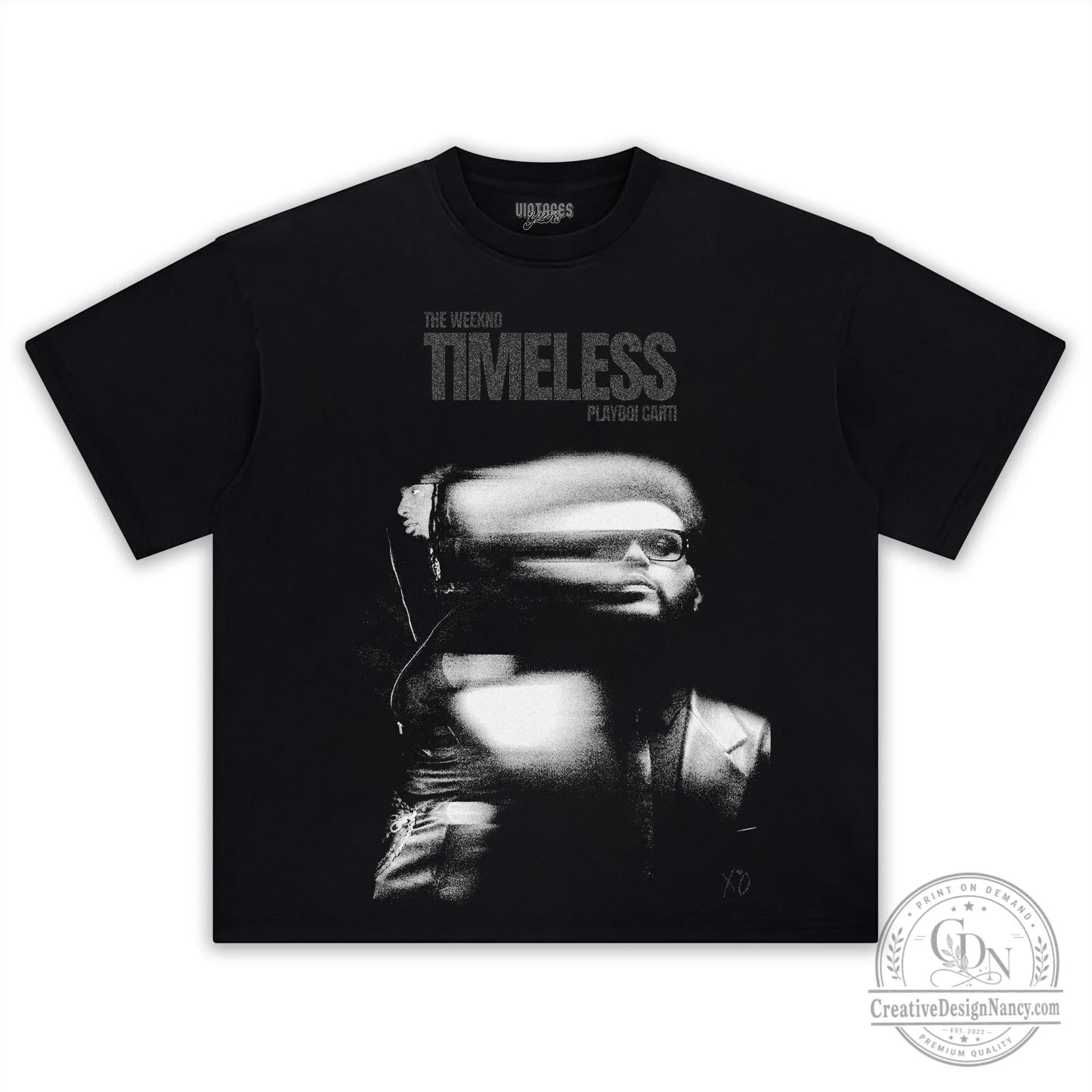 Playboi Carti and The Weeknd Timeless Album Cover Black T-Shirt