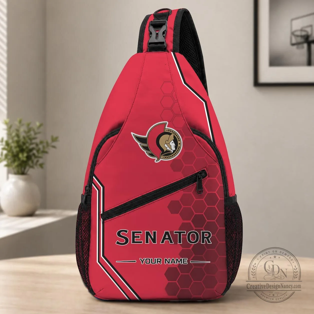 Ottawa Senators Personalized Crossbody Sling Bag