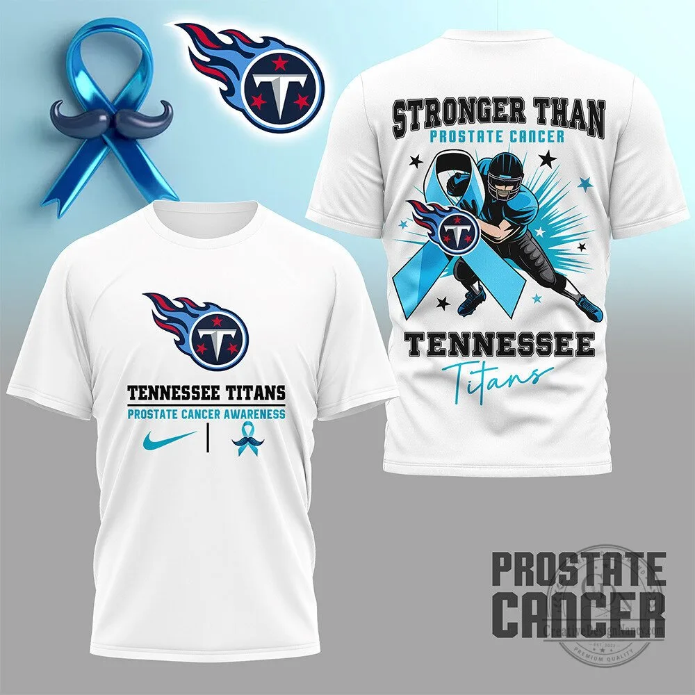 Tennessee Titans Prostate Cancer Awareness Month Football T-Shirt