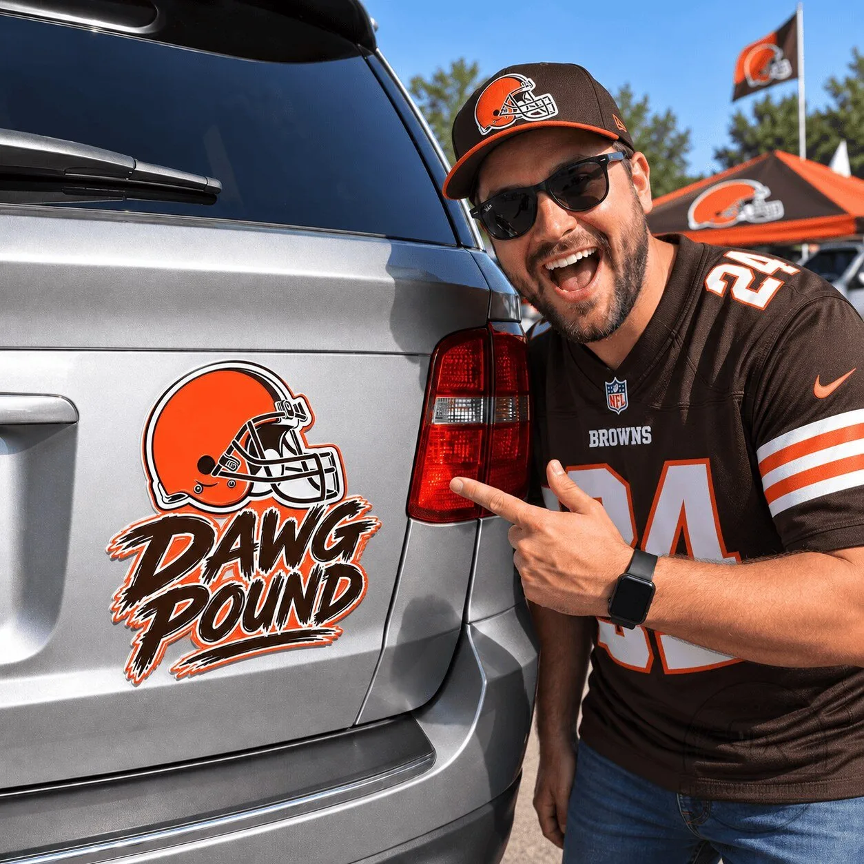 Cleveland Browns Dawg Pound Football Helmet Car Decal Sticker