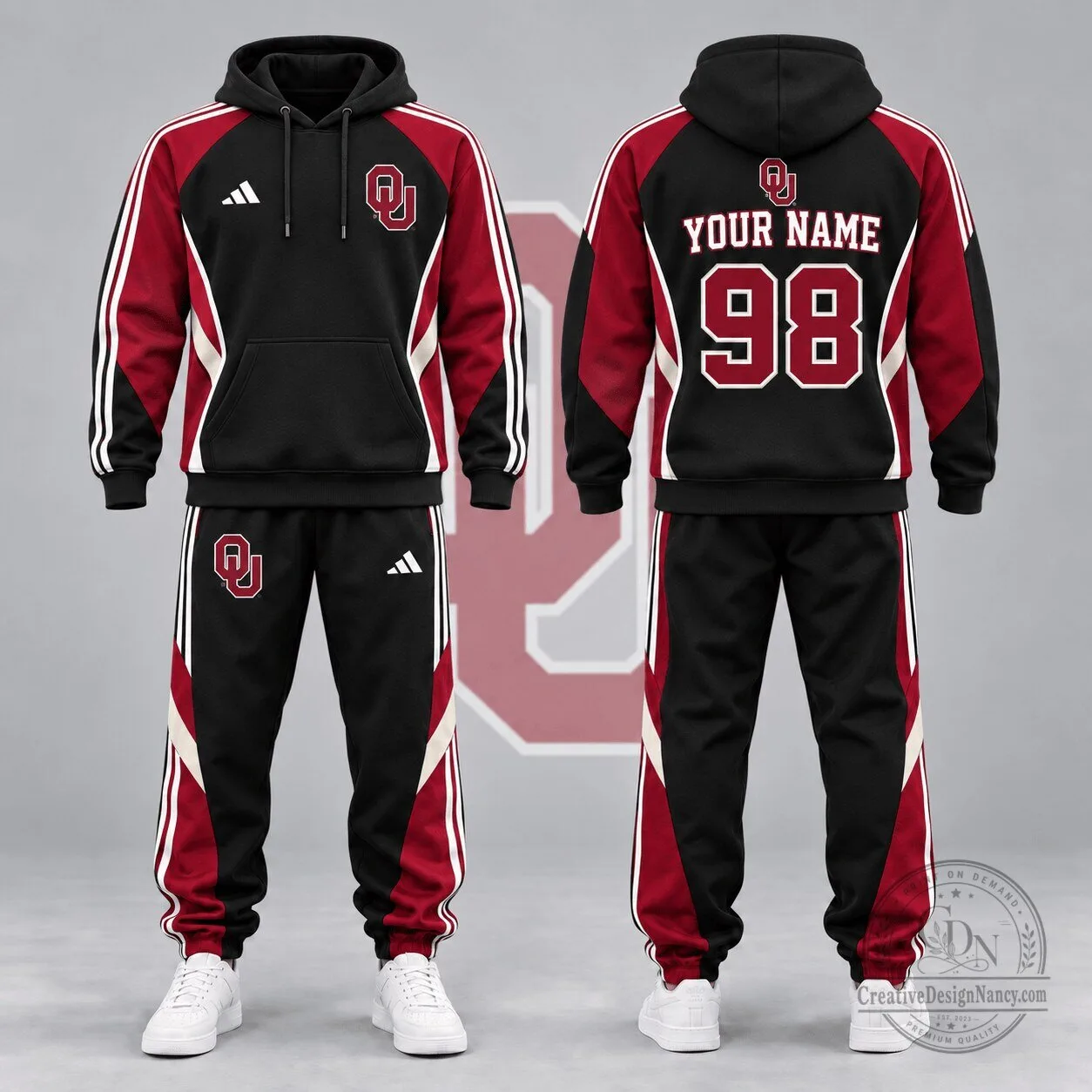 Oklahoma Sooners Personalized Game Day Performance Hoodie and Jogger Set