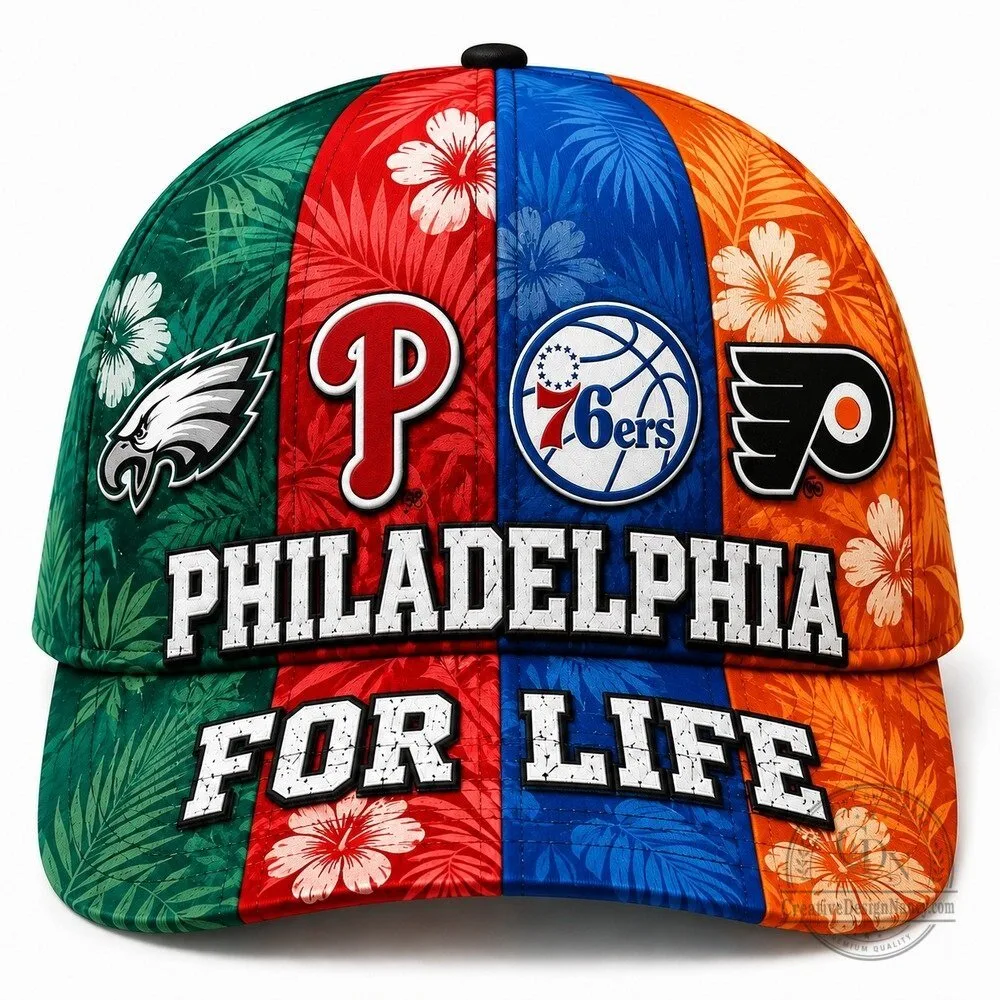 Philadelphia Sports Teams For Life Tropical Floral Classic Baseball Cap Hat