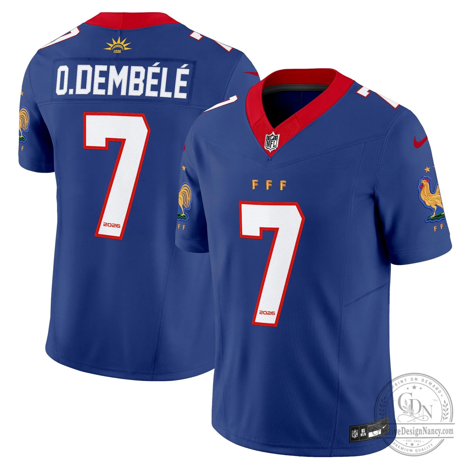 France National Team Number 26 Blue Football Jersey 10 France National Team Number 26 Blue Football Jersey