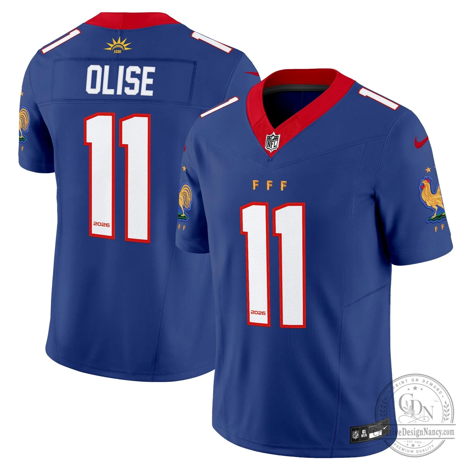 France National Team Number 26 Blue Football Jersey 11 France National Team Number 26 Blue Football Jersey