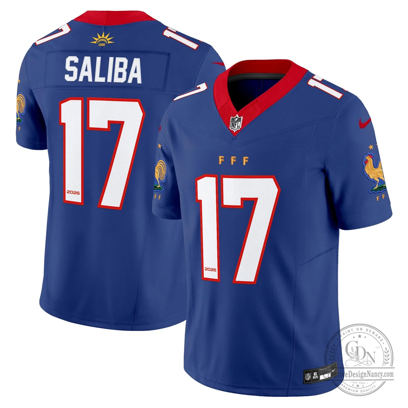 France National Team Number 26 Blue Football Jersey 13 France National Team Number 26 Blue Football Jersey