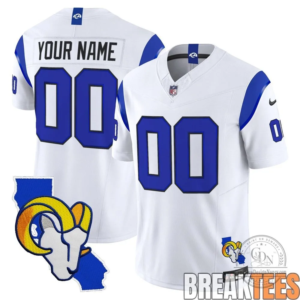 Los Angeles Rams Alternate Custom Football Jersey - California Map Edition 3 Los Angeles Rams Alternate Custom Football Jersey - California Map Edition