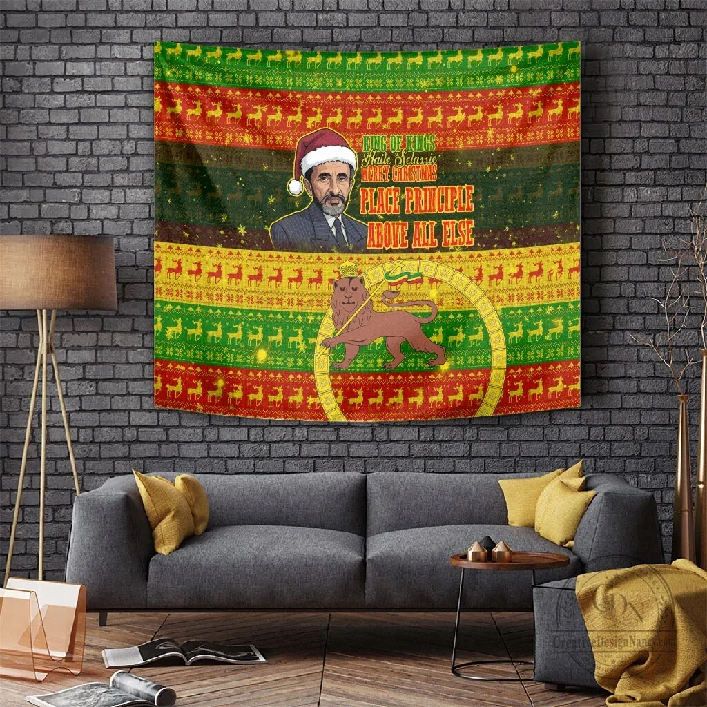 Haile Selassie King of Kings Lion of Judah Christmas Holiday Tapestry Wall Hanging 3 Haile Selassie King of Kings Lion of Judah Christmas Holiday Tapestry Wall Hanging