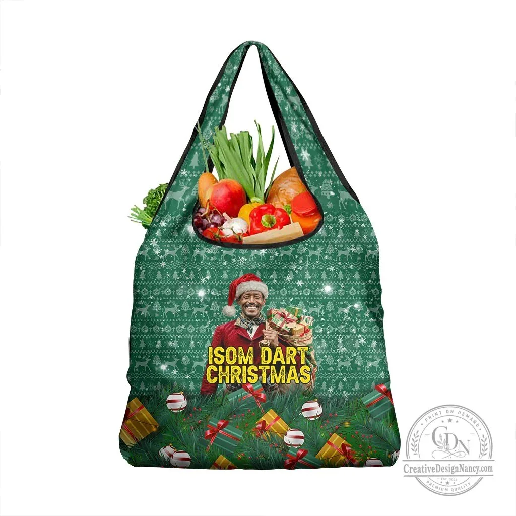 Isom Dart Christmas Holiday Reindeer Pattern Reusable Shopping Bag