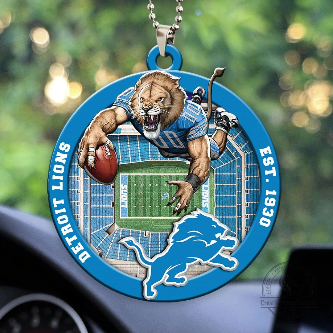 Detroit Lions Football Team Car Ornament