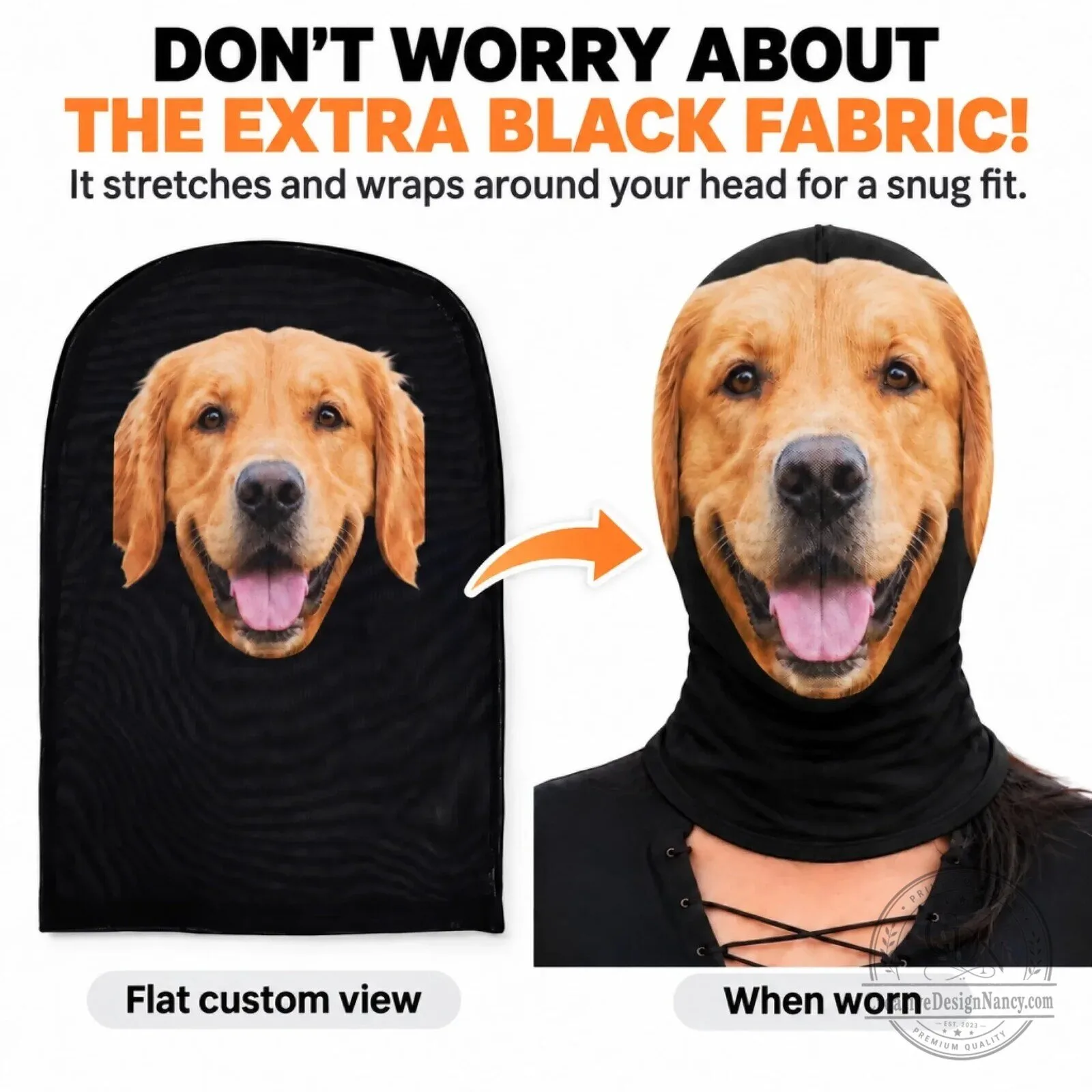 Personalized Golden Retriever Dog Face Photo Balaclava Mask for Halloween Costume 13 Personalized Golden Retriever Dog Face Photo Balaclava Mask for Halloween Costume