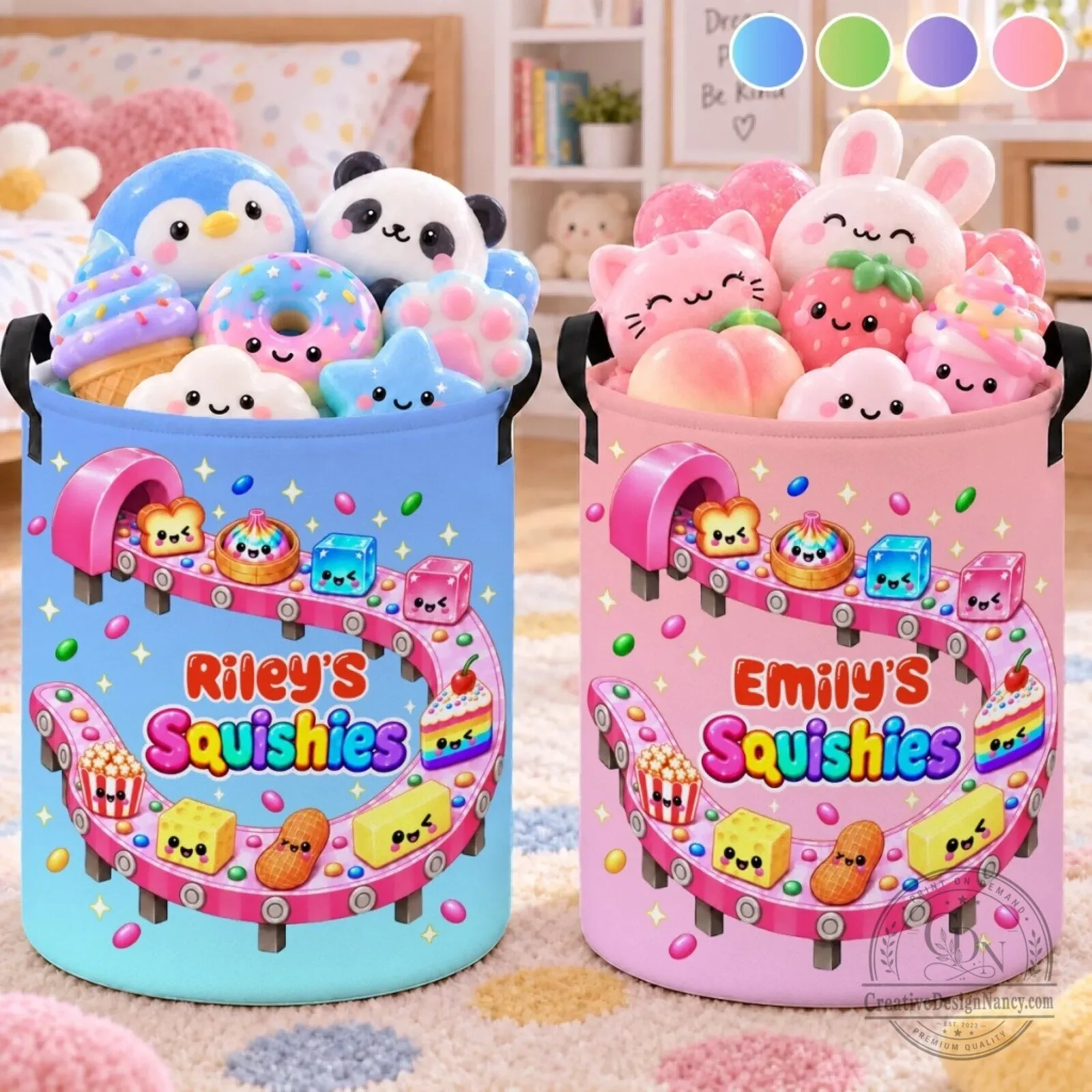 Personalized Sweet Treats Squishy Toy Storage Bin Laundry Hamper Basket