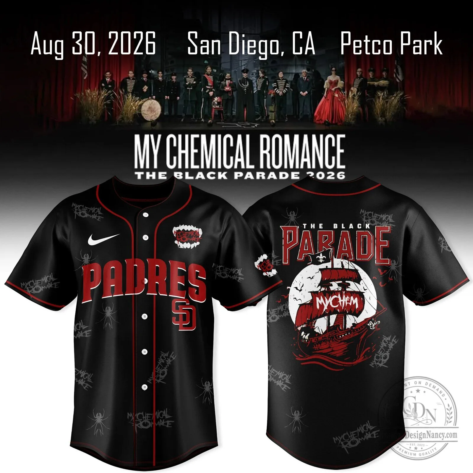 San Diego Padres Jersey inspired by My Chemical Romance's The Black Parade design