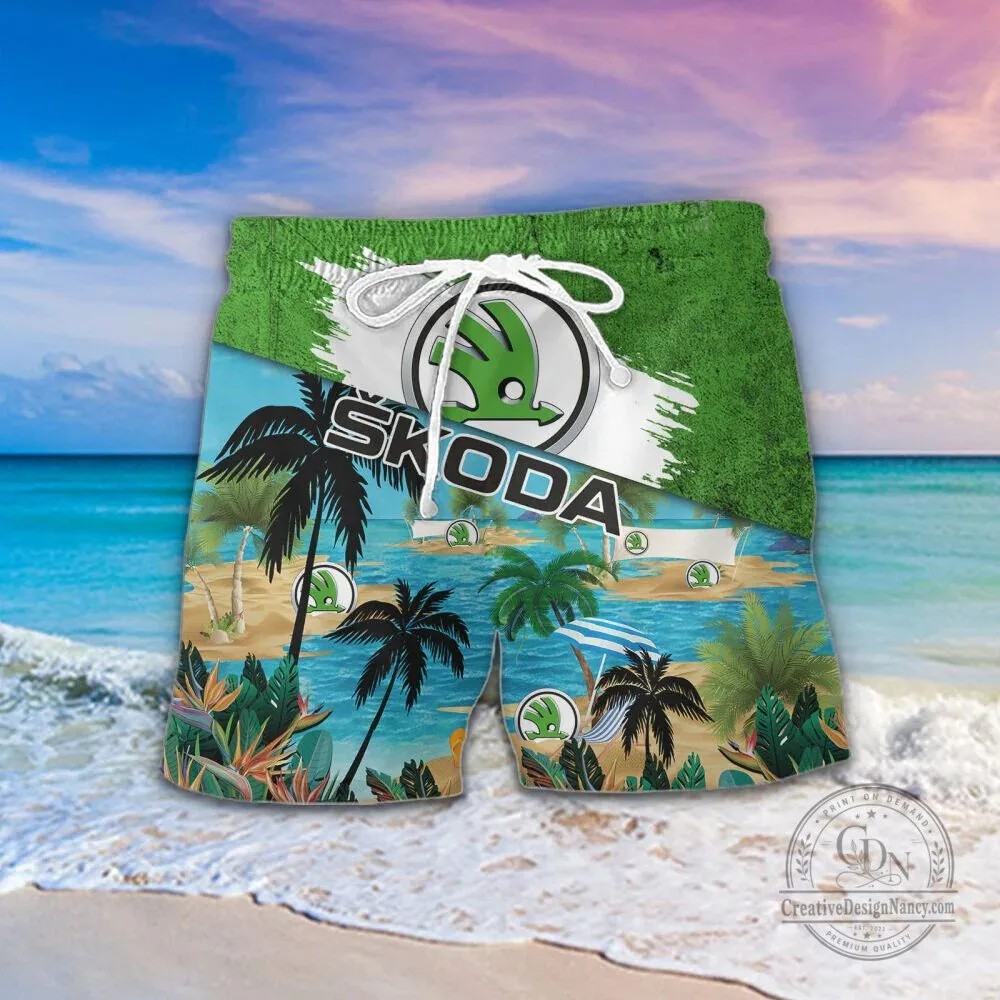 Skoda Car Logo Tropical Beach Summer Vacation Hawaiian Shirt 12 Skoda Car Logo Tropical Beach Summer Vacation Hawaiian Shirt