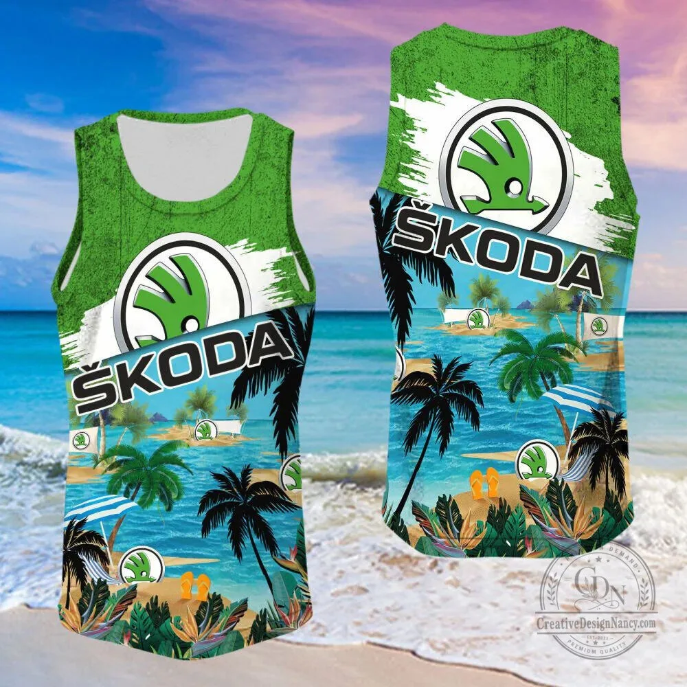 Skoda Car Logo Tropical Beach Summer Vacation Hawaiian Shirt 13 Skoda Car Logo Tropical Beach Summer Vacation Hawaiian Shirt