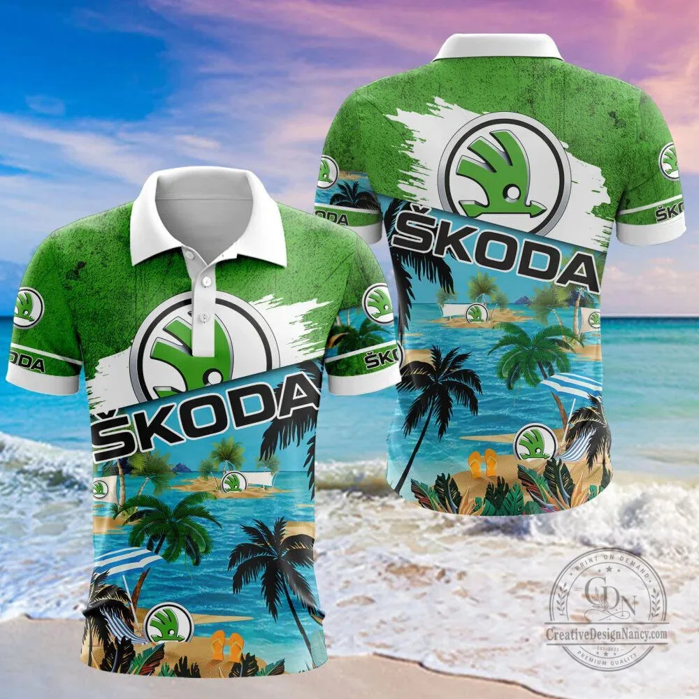 Skoda Car Logo Tropical Beach Summer Vacation Hawaiian Shirt 14 Skoda Car Logo Tropical Beach Summer Vacation Hawaiian Shirt