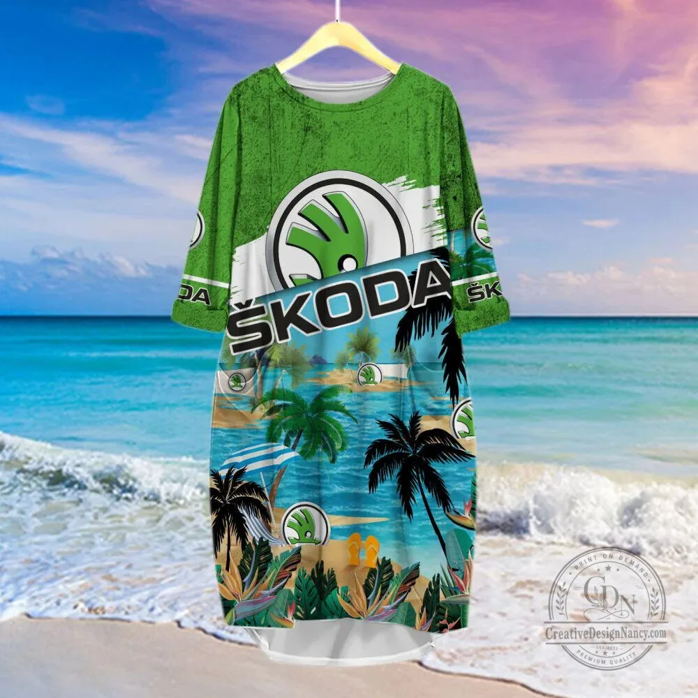 Skoda Car Logo Tropical Beach Summer Vacation Hawaiian Shirt 15 Skoda Car Logo Tropical Beach Summer Vacation Hawaiian Shirt