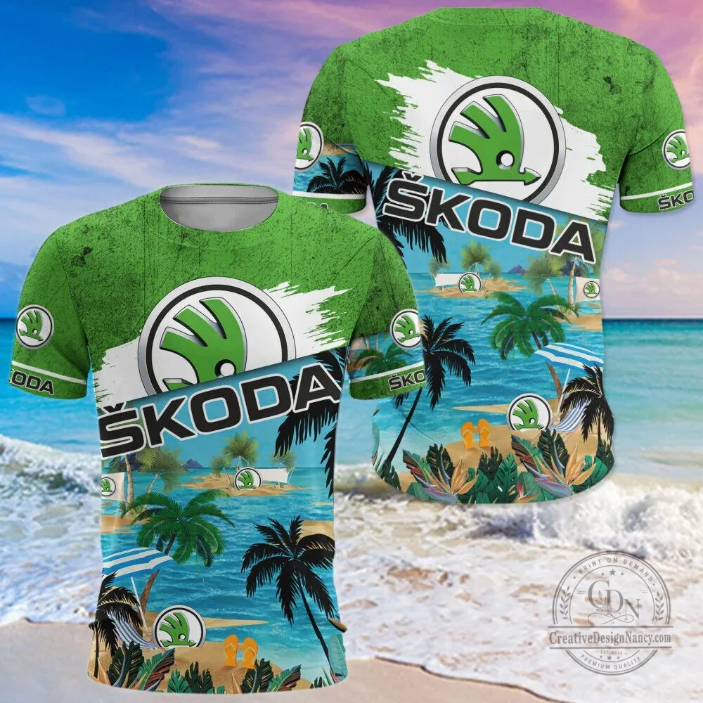 Skoda Car Logo Tropical Beach Summer Vacation Hawaiian Shirt 17 Skoda Car Logo Tropical Beach Summer Vacation Hawaiian Shirt
