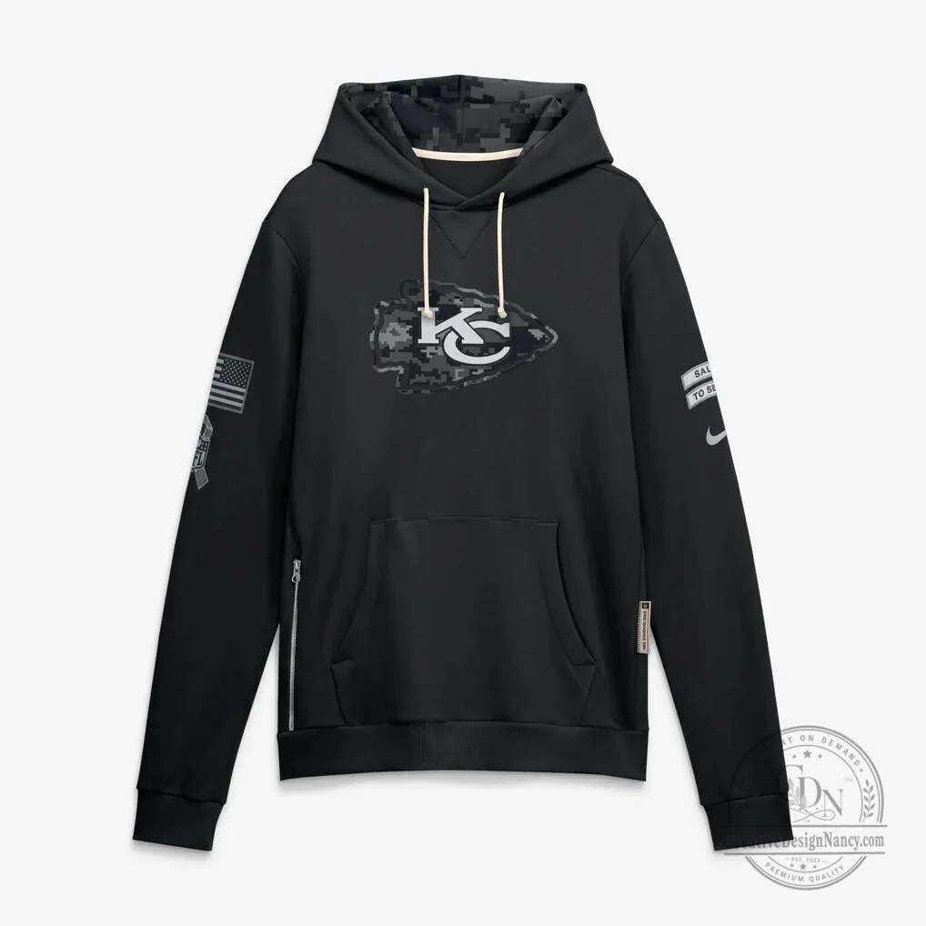 Kansas City Chiefs Black Salute To Service Sideline Performance Hoodie