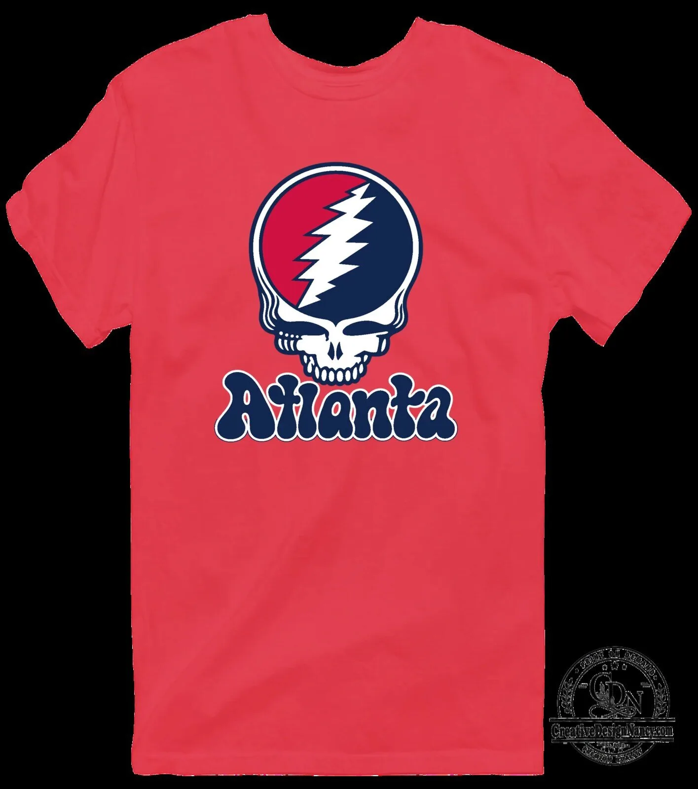 Grateful Dead Atlanta Baseball Stealie Skull Red T-Shirt