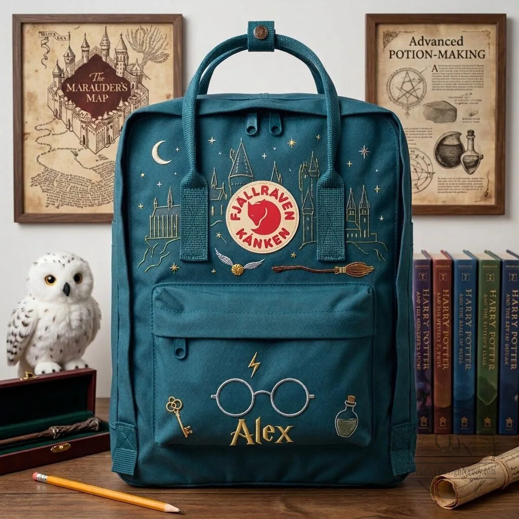 Harry Potter Hogwarts Castle Embroidered Fjallraven Kanken Backpack
