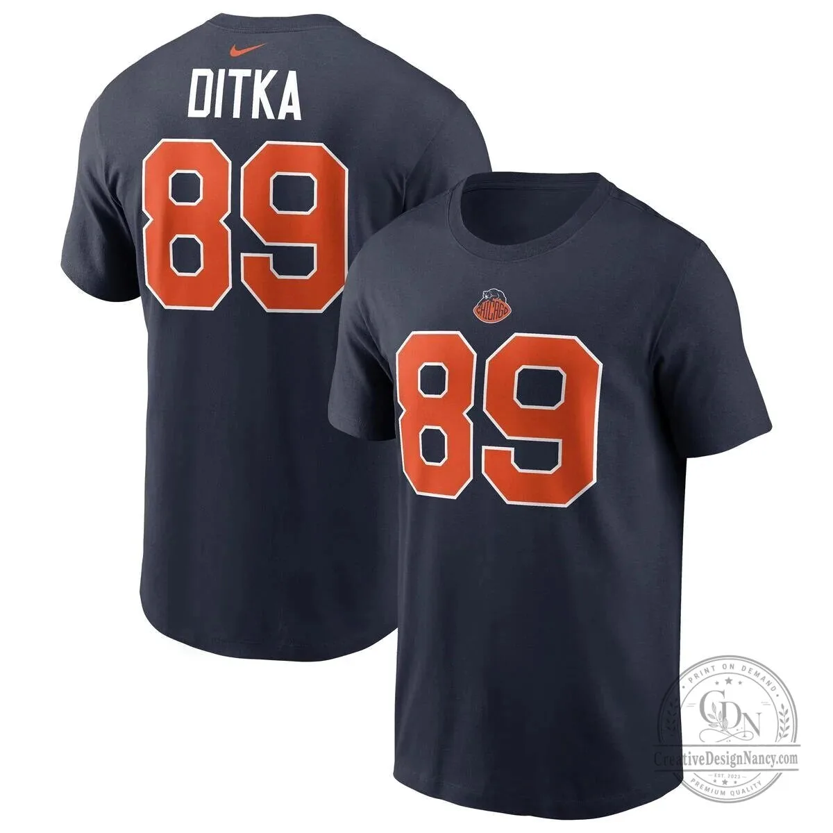 Mike Ditka Chicago Bears Football Team Number 89 T-Shirt