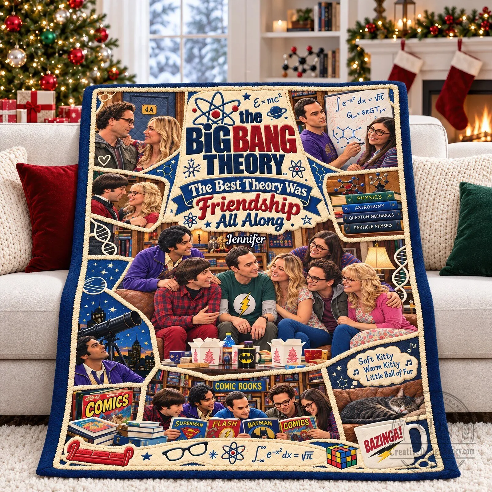 The Big Bang Theory Friendship All Along Personalized Christmas Blanket