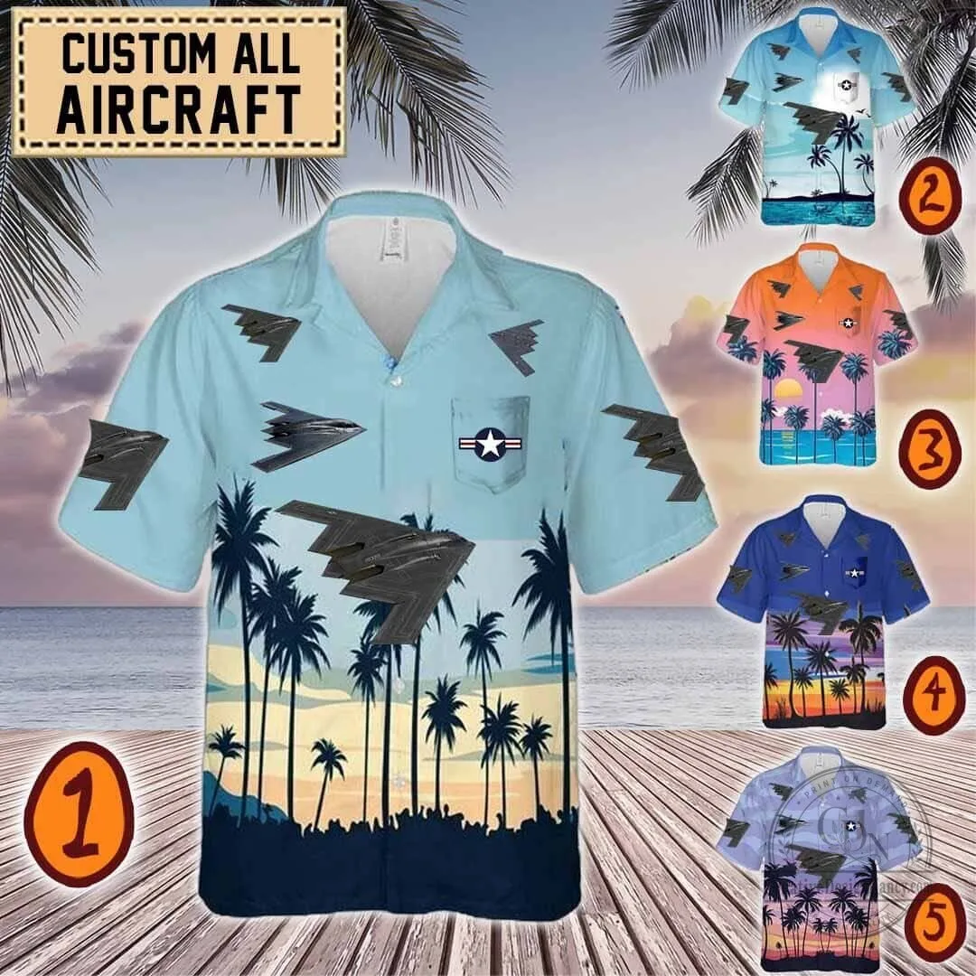 B-2 Spirit Stealth Bomber Aircraft Hawaiian Shirt for Men