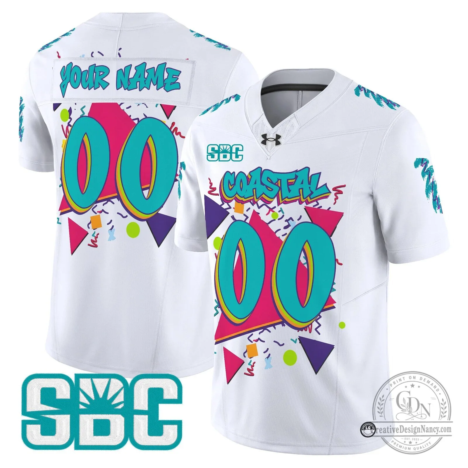 Custom 90s Football Jersey for Coastal Carolina Chanticleers