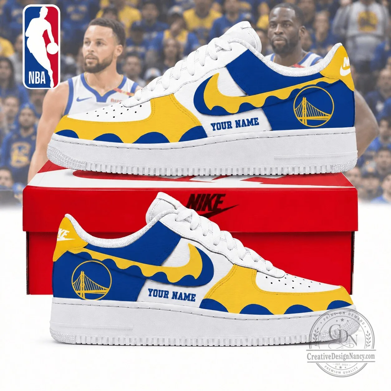 Golden State Warriors Personalized Basketball Sneakers Custom Low Top Shoes