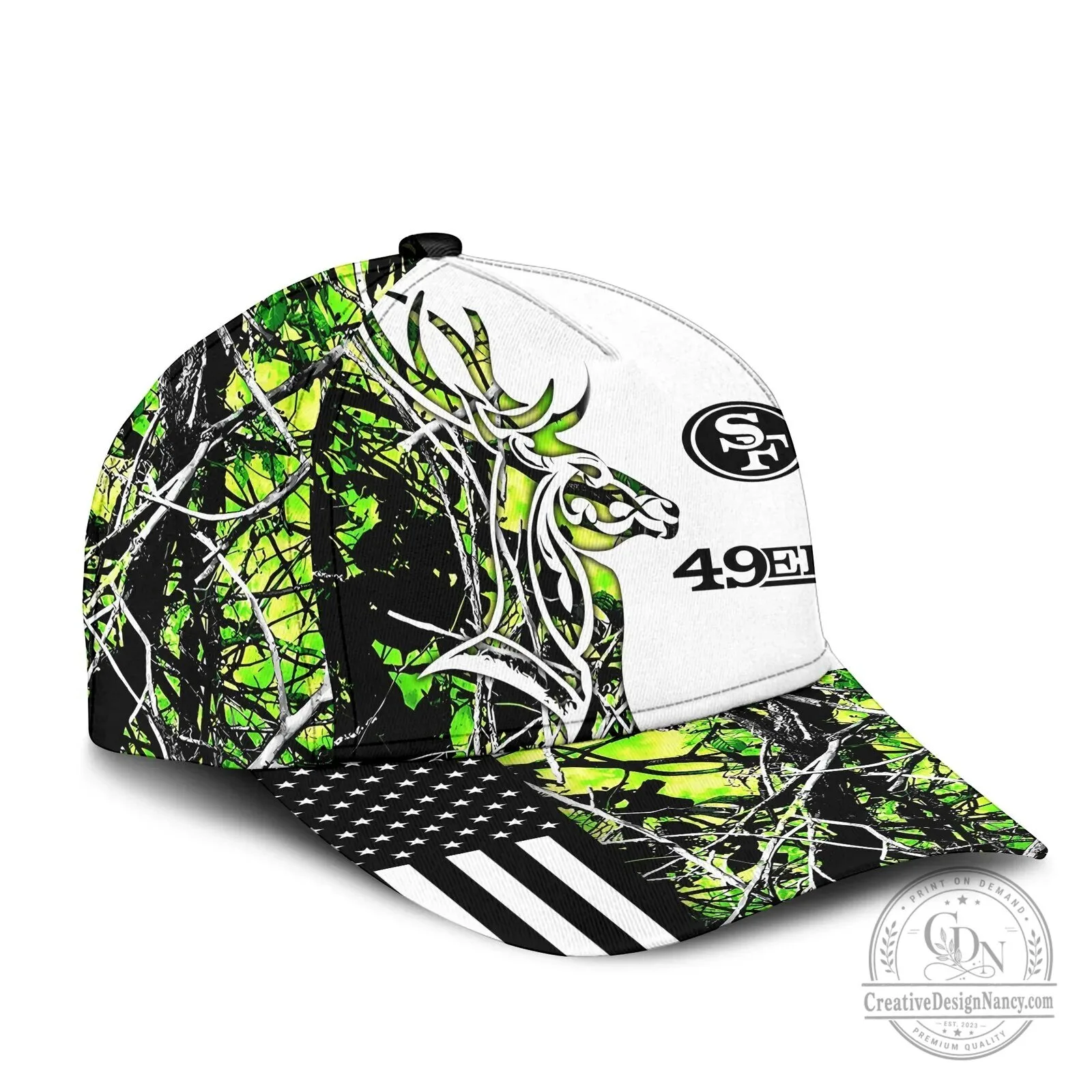 San Francisco 49ers Deer Hunting Camouflage American Flag Cap Hat 9 San Francisco 49ers Deer Hunting Camouflage American Flag Cap Hat