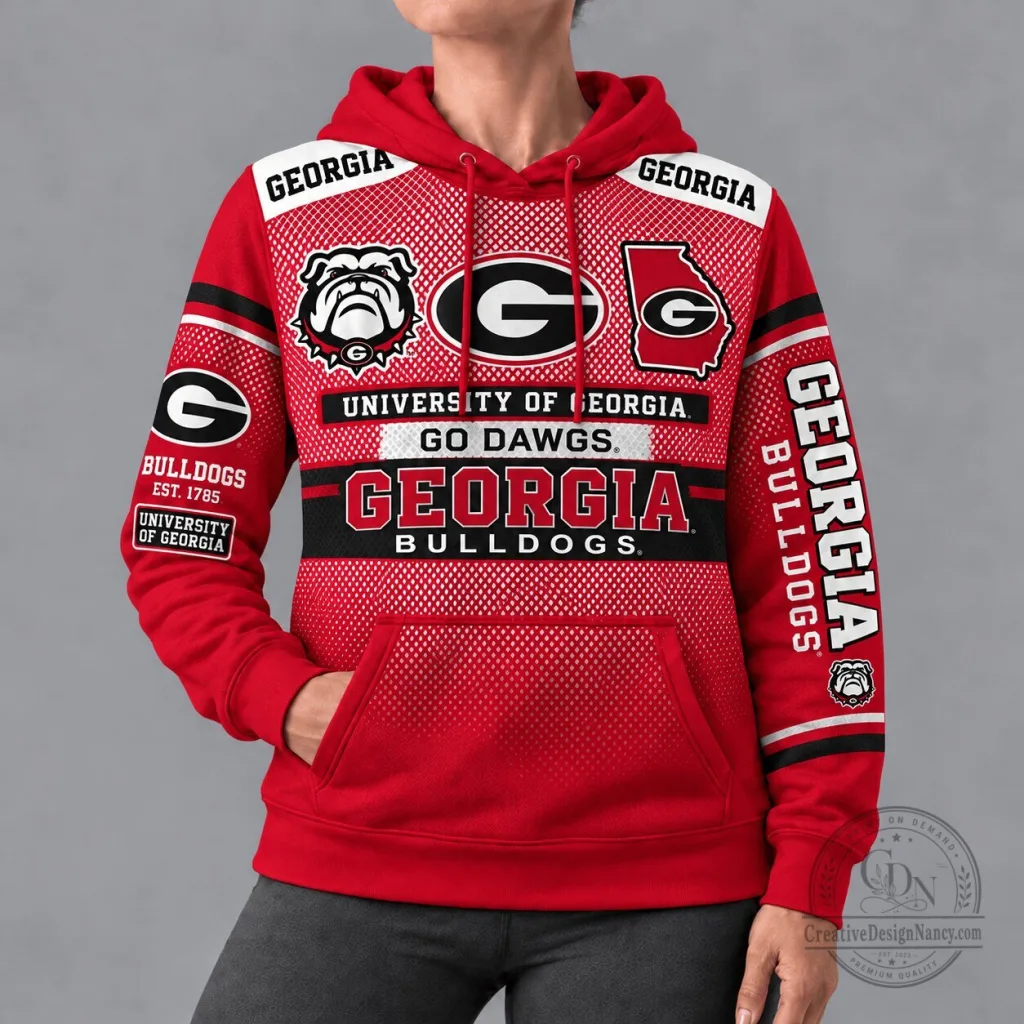 University of Georgia Bulldogs Football Team Red Game Day Hoodie University of Georgia Bulldogs Football Team Red Game Day Hoodie