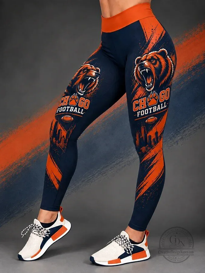 Chicago Bears Football Team Mascot Women's Leggings 1 Chicago Bears Football Team Mascot Women