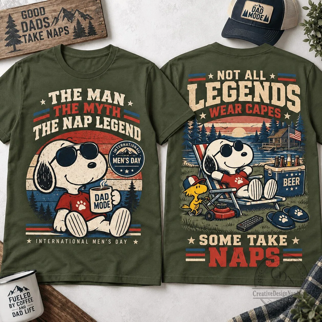 Snoopy The Man The Myth The Nap Legend International Men's Day T-Shirt