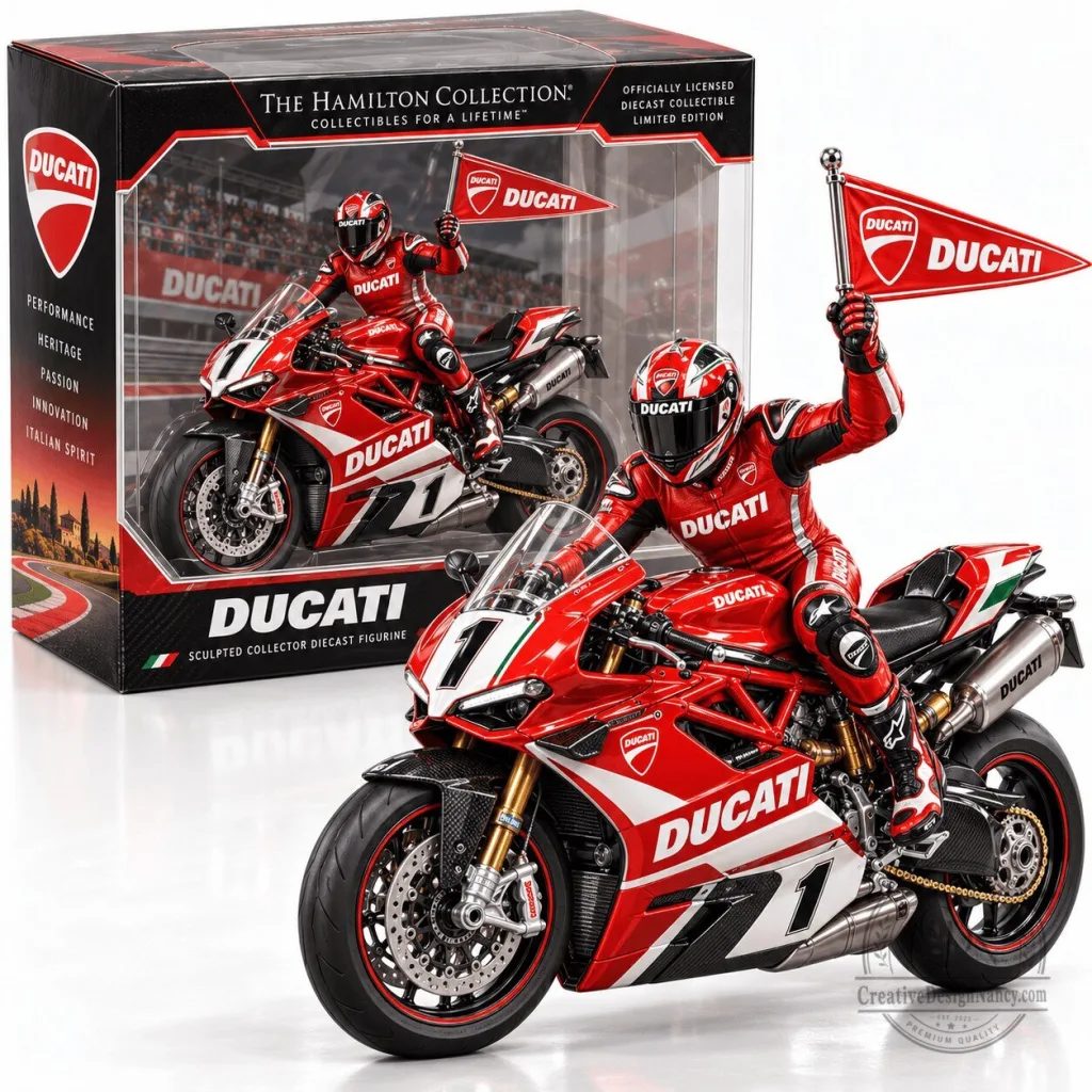 Ducati Heritage Diecast Motorcycle Collectible Figurine with Rider Ducati Heritage Diecast Motorcycle Collectible Figurine with Rider