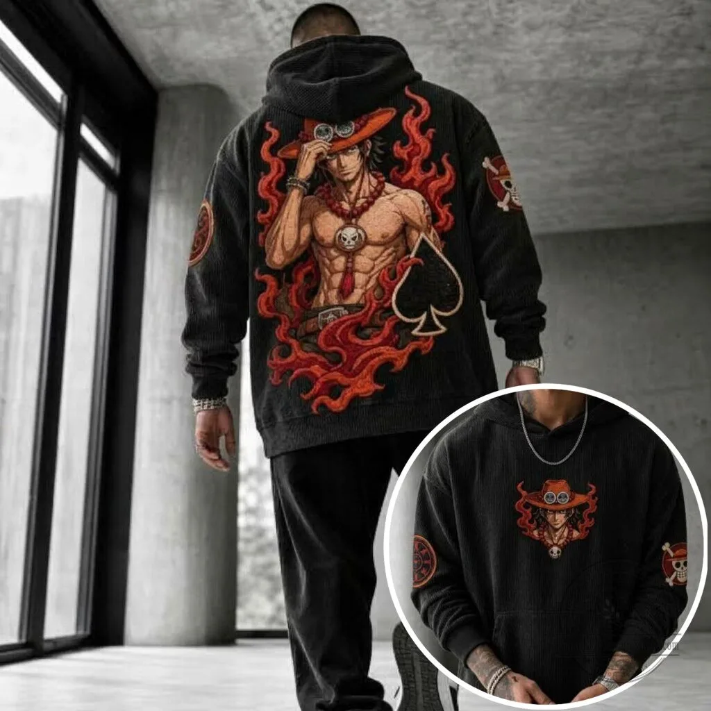 Portgas D. Ace Fire Fist One Piece Anime Manga Fan Art Hoodie