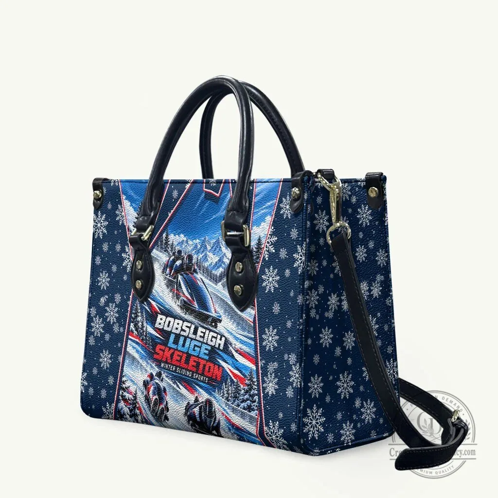 Bobsleigh Luge Skeleton Winter Sliding Sports Snowflakes Handbag