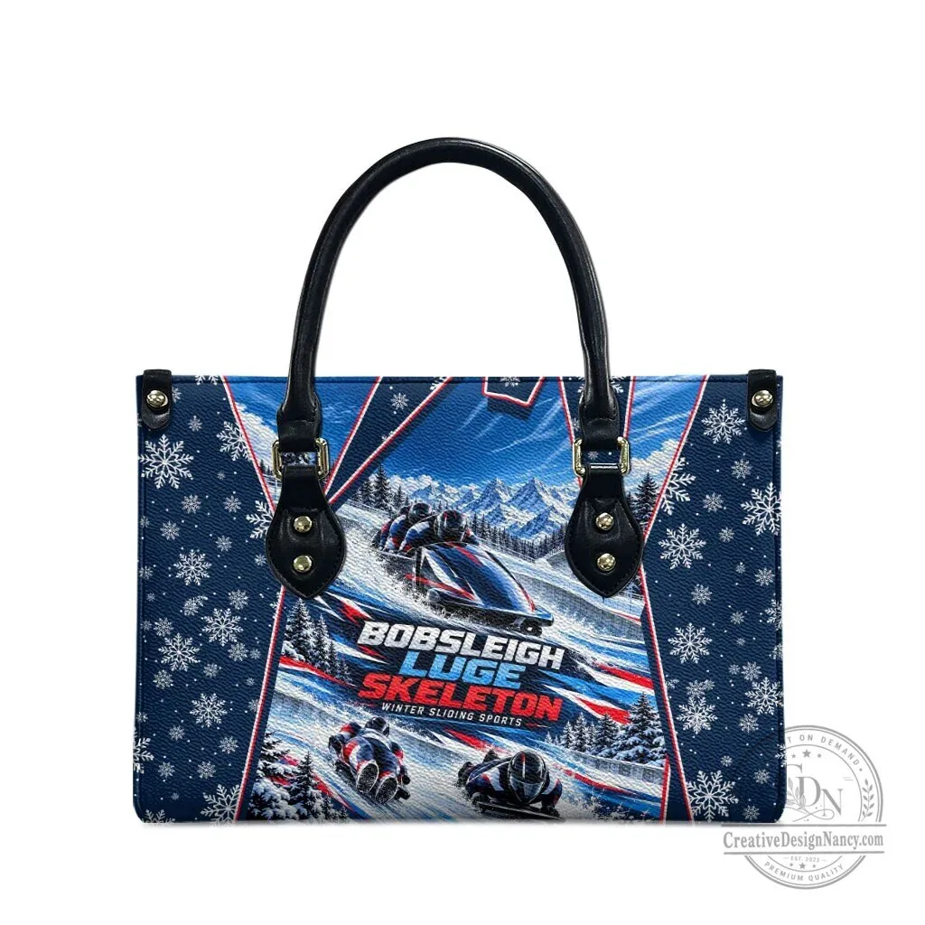 Bobsleigh Luge Skeleton Winter Sliding Sports Snowflakes Handbag 7 Bobsleigh Luge Skeleton Winter Sliding Sports Snowflakes Handbag