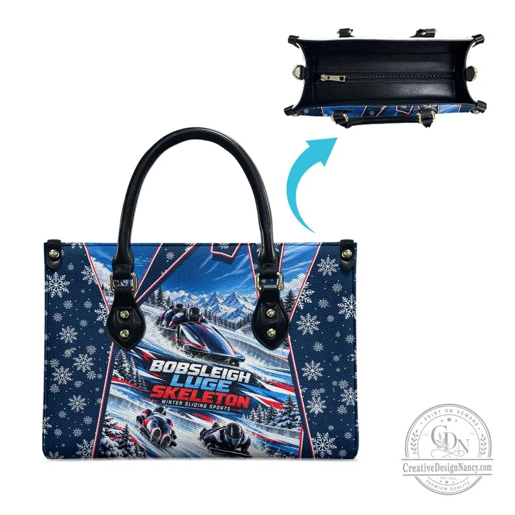Bobsleigh Luge Skeleton Winter Sliding Sports Snowflakes Handbag 8 Bobsleigh Luge Skeleton Winter Sliding Sports Snowflakes Handbag