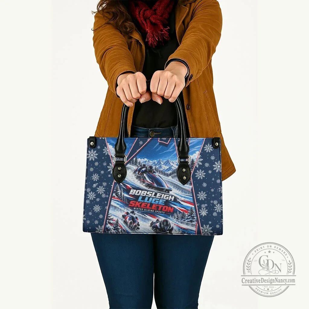 Bobsleigh Luge Skeleton Winter Sliding Sports Snowflakes Handbag 9 Bobsleigh Luge Skeleton Winter Sliding Sports Snowflakes Handbag