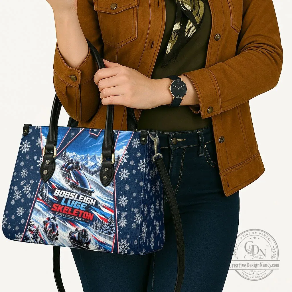 Bobsleigh Luge Skeleton Winter Sliding Sports Snowflakes Handbag 10 Bobsleigh Luge Skeleton Winter Sliding Sports Snowflakes Handbag