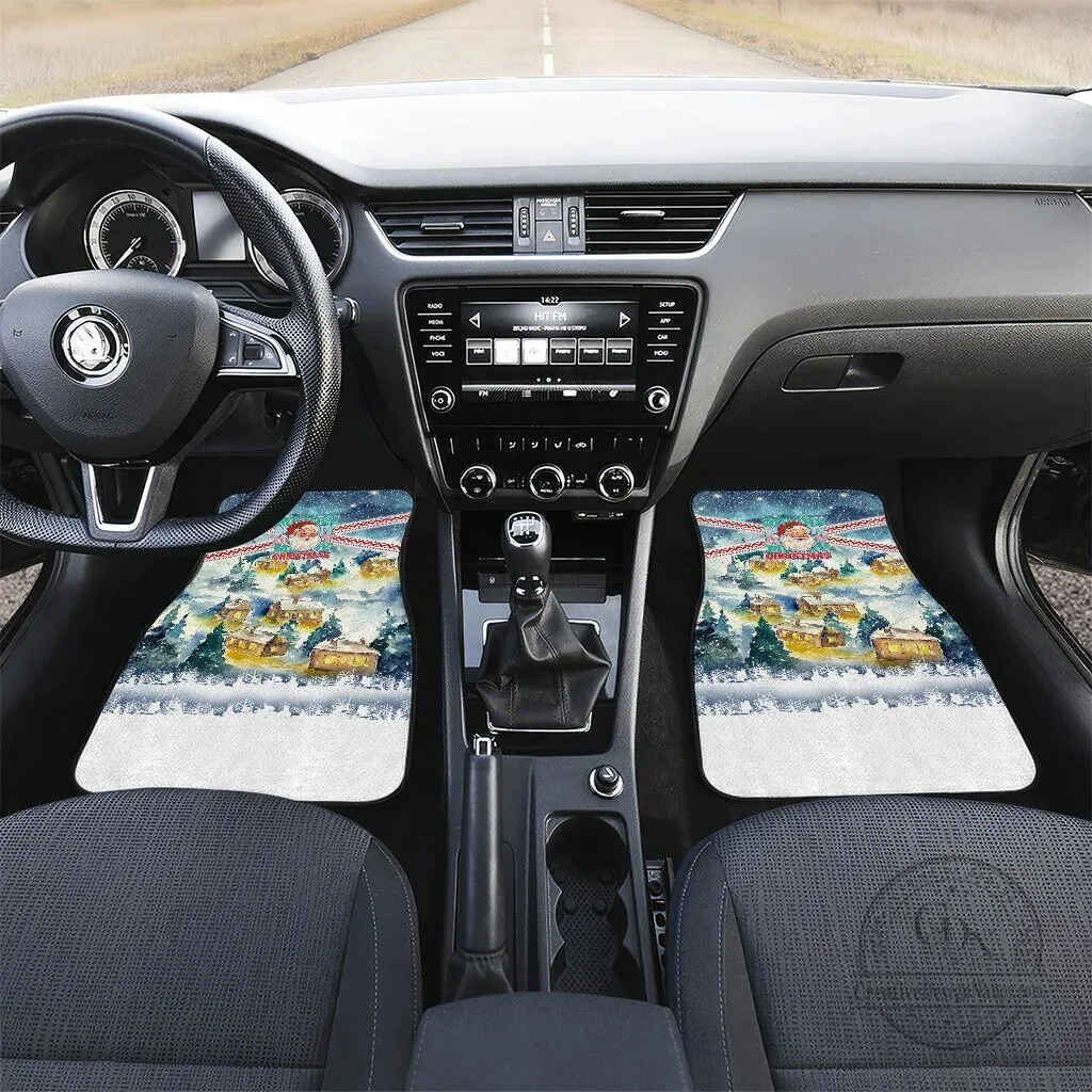 Vintage Santa Claus Christmas Village Car Floor Mats, Winter Holiday Vehicle Decor – image 3 of 6