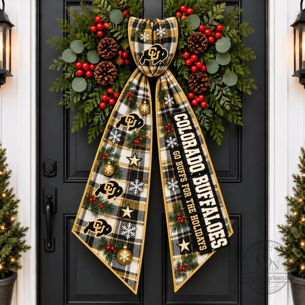 Colorado Buffaloes Christmas Wreath Bow Sash Holiday Decoration Colorado Buffaloes Christmas Wreath Bow Sash Holiday Decoration